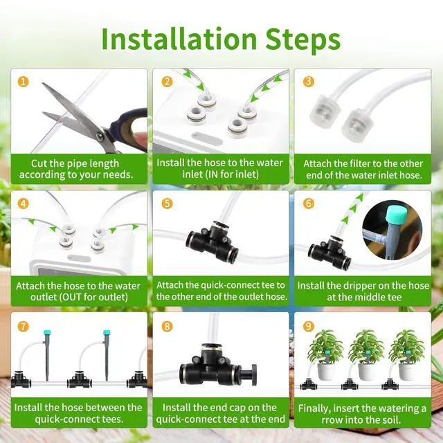 Alt view image 5 of 7 - Smart Automatic Plant Watering System for 20 Pots - Dual Pump Indoor Drip Irrigation Kit with 30-Day Programmable Timer & USB-C Charging