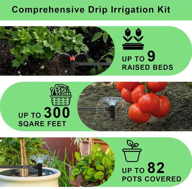 Alt view image 3 of 7 - Drip Irrigation System Kit  2025 New Quick-Connect Automatic Watering & Misting System with 48FT 1/2" Tubing, Large Coverage & Water-Saving for Greenhouses, Lawns, Gardens, Raised Beds