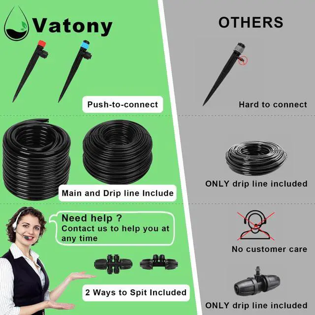 Alt view image 6 of 7 - Drip Irrigation System Kit  2025 New Quick-Connect Automatic Watering & Misting System with 48FT 1/2" Tubing, Large Coverage & Water-Saving for Greenhouses, Lawns, Gardens, Raised Beds