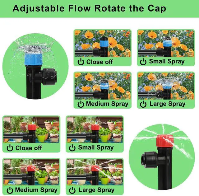 Alt view image 7 of 7 - Drip Irrigation System Kit  2025 New Quick-Connect Automatic Watering & Misting System with 48FT 1/2" Tubing, Large Coverage & Water-Saving for Greenhouses, Lawns, Gardens, Raised Beds