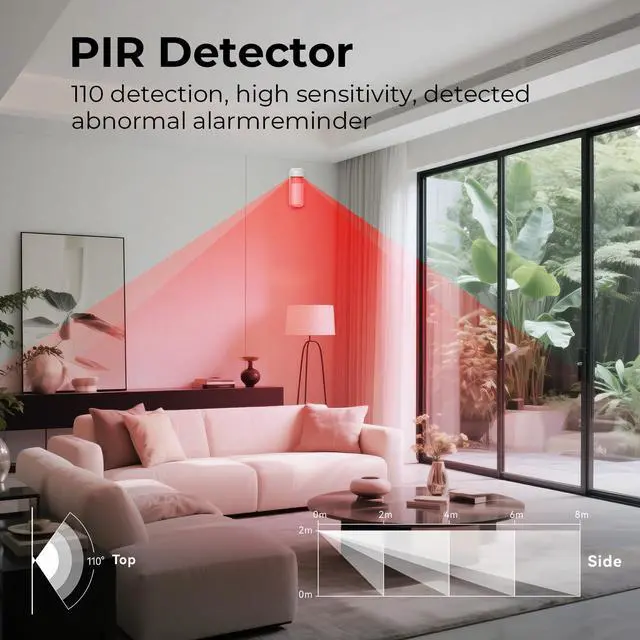 Alt view image 6 of 7 - Alarm System for Home Security,9 Pieces Smart WiFi Door Alarm System with APP Alert,Window Motion Sensor Alarm,Remote Control, Loud Siren,Compatible with Alexa