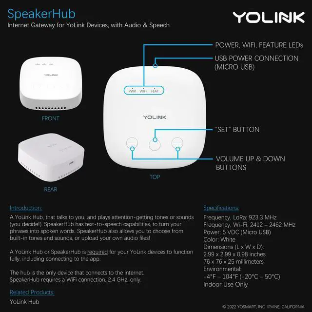 Alt view image 6 of 7 - LoRa Smart Door Sensor Starter Kit: SpeakerHub Audio Hub & 2 Door Sensors - Up to 1/4 Mile Range, Door Left-Open Reminders, up to 5 Year Batteries, Alexa, IFTTT, Home Assistant