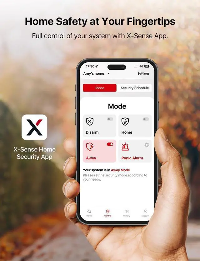 Alt view image 3 of 7 - Smart Home Security System, Wireless Security System 5-Piece Set, Supports Mobile App Alerts, Compatible with Alexa, Includes 1 Base Station, 2 Door Sensors, 1 Motion Sensor, 1 Keypad, AS05