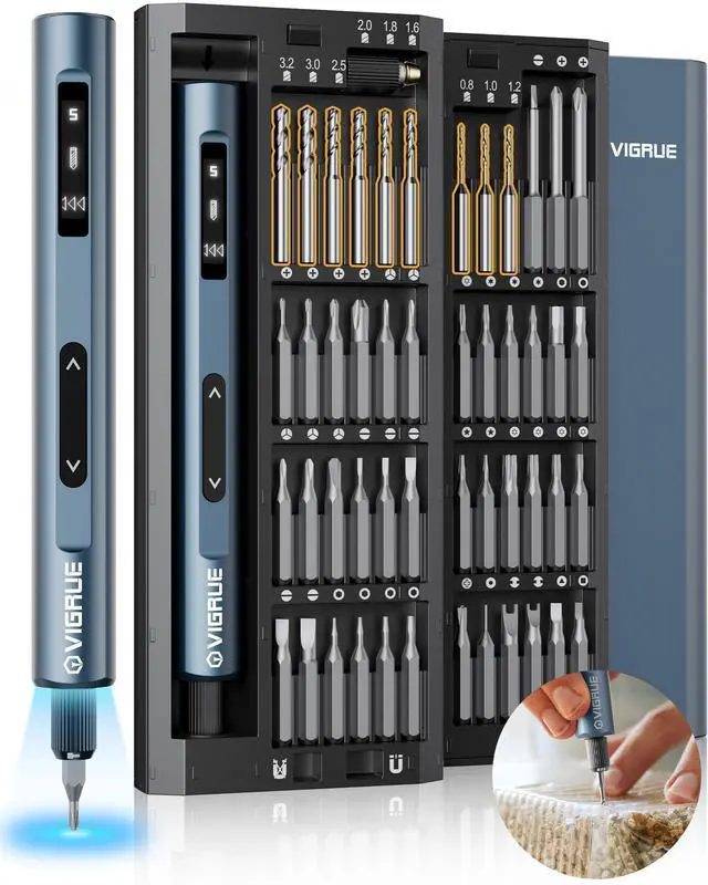 Main image of Mini Electric Screwdriver Set, 400RPM Electric Precision Screwdriver with Drill Bits, 5 Torque Level 48 Magnetic Bits, Repair Tool Kit for Electronics Phone Watch Jeweler Laptop