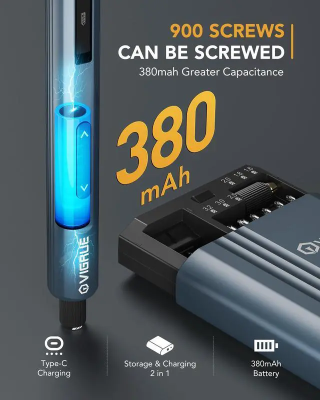 Alt view image 3 of 7 - Mini Electric Screwdriver Set, 400RPM Electric Precision Screwdriver with Drill Bits, 5 Torque Level 48 Magnetic Bits, Repair Tool Kit for Electronics Phone Watch Jeweler Laptop