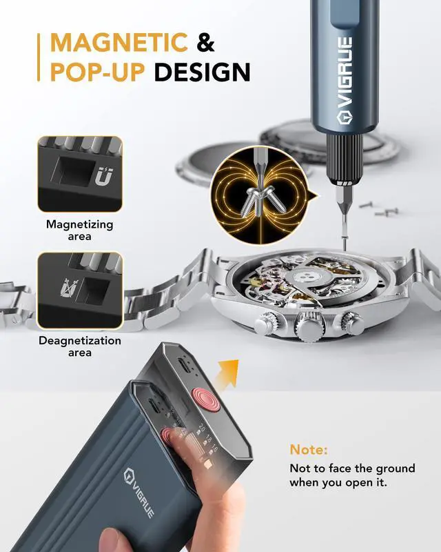 Alt view image 6 of 7 - Mini Electric Screwdriver Set, 400RPM Electric Precision Screwdriver with Drill Bits, 5 Torque Level 48 Magnetic Bits, Repair Tool Kit for Electronics Phone Watch Jeweler Laptop