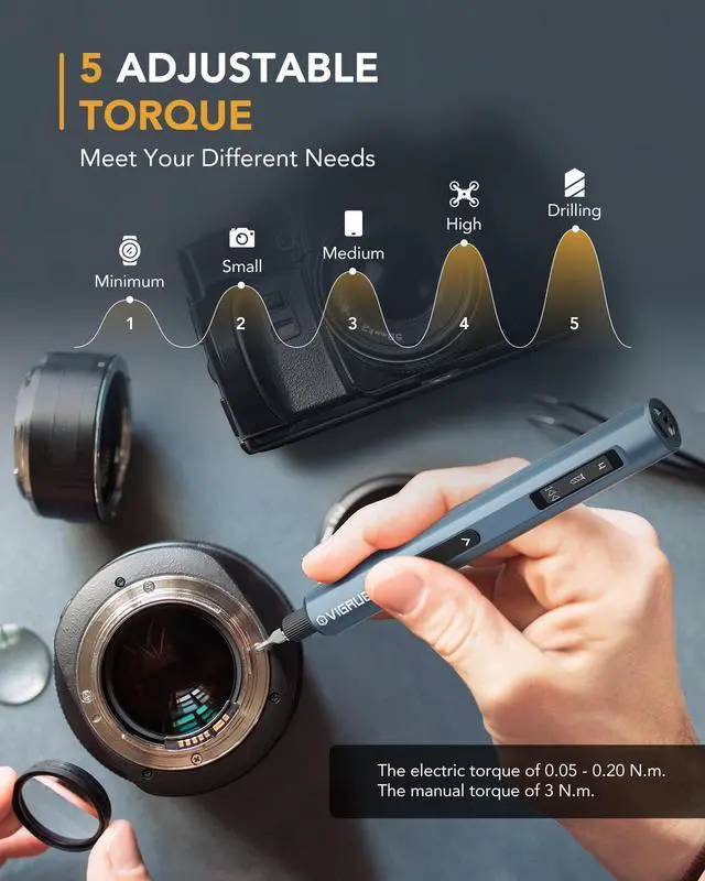 Alt view image 7 of 7 - Mini Electric Screwdriver Set, 400RPM Electric Precision Screwdriver with Drill Bits, 5 Torque Level 48 Magnetic Bits, Repair Tool Kit for Electronics Phone Watch Jeweler Laptop