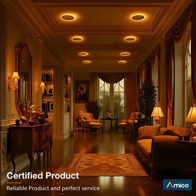 Alt view image 7 of 7 - 6 Pack 6 Inch Black 5CCT LED Recessed Ceiling Light with Night Light 1100 Lumens, 12W Low Power, 5%-100% Smooth Dimming, ETL & FCC Listed, Canless Wafer Downlight, Ultra-Thin Recessed Lighting