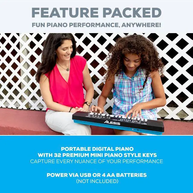 Alt view image 2 of 5 - Melody 32 Electric Keyboard Digital Piano with 32 Keys, Speakers, 300 Sounds, 300 Rhythms, 40 Songs, USB-MIDI Connectivity and Piano Lessons