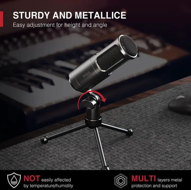 Alt view image 6 of 7 - XLR Dynamic Microphone, Vocal Podcast Microphone with Cardioid Pattern, Studio Metal Mic for Streaming Voice-Over Dubbing Video Recording, Black-K669D