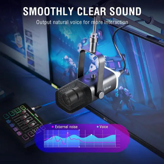 Alt view image 3 of 7 - Gaming Equipment Bundle, Dynamic XLR/USB Gaming Microphone Set with Streaming Audio Mixer for Podcast Recording Video Vocal, RGB Gamer Set with Volume Fader/XLR Interface for PC-AmpliGame KS5