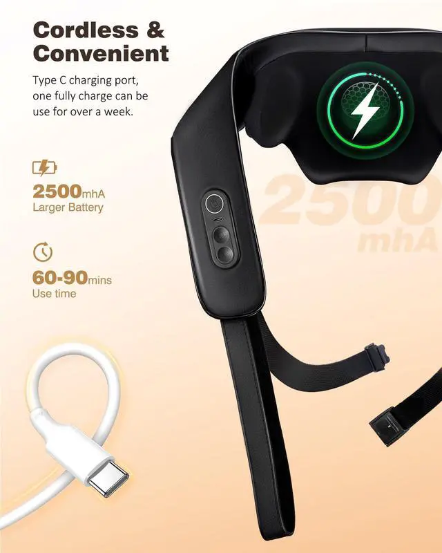 Alt view image 7 of 7 - Neck and Shoulder Massager with Heat, Cordless Back and Neck Massager, Upgraded Graphene Heating, 4D Shiatsu Deep Kneading Massage for Shoulder, Back,Leg,Pain Relief, Portable Gifts for Dad Mom Friend