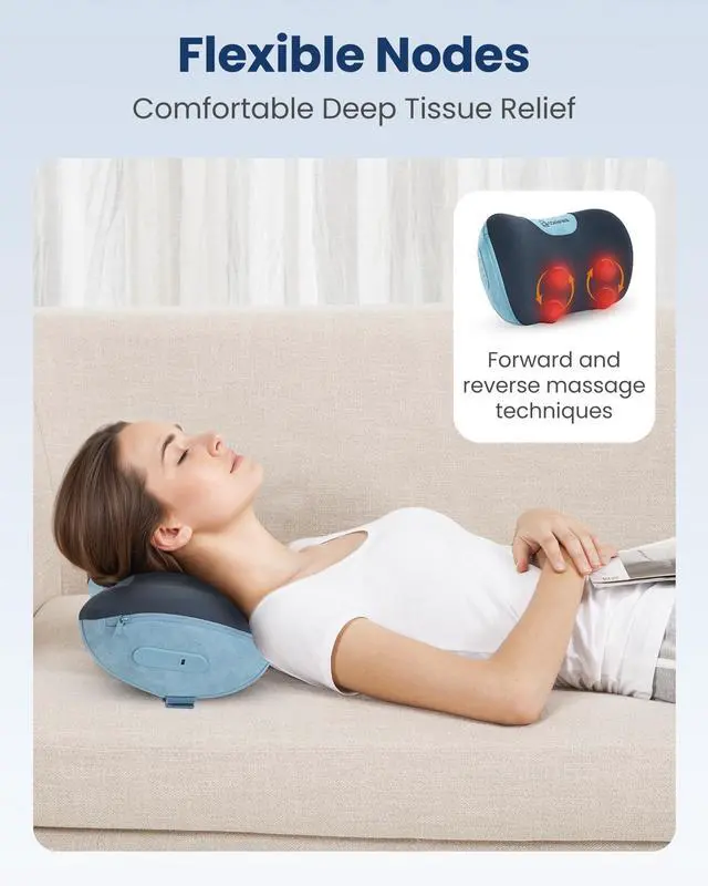 Alt view image 6 of 7 - [2026 Fathers Day Gift for Men, Shiatsu Neck and Back Massager with Heat, Massager Pillow with 3D Kneading Deep Tissue, Cordless & Portable, Soothes Muscle Tension at Home, Office, Travel