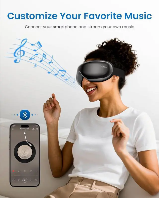 Alt view image 5 of 7 - Eyeris 1 Eye Massager with Heat, Eye Mask for Migraine, Smart Sleep Mask for Dry Eyes Relax, Reduce Strain Massage Equipment for Mom Dad Women Men Her Him