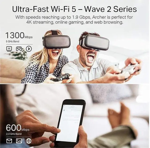 Alt view image 2 of 5 - AC1900 Smart WiFi Router (Archer A8) -High Speed MU-MIMO Wireless Router, Dual Band Router for Wireless Internet, Gigabit, Supports Guest WiFi