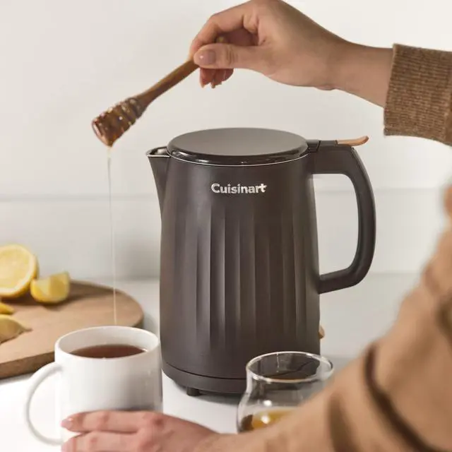 Alt view image 4 of 7 - Soho 1-Liter Double Wall Electric Hot Water Kettle, Tea Kettle with Stainless Steel Interior, One Touch Operation to Boil Water for Tea, Hot Cocoa, or Instant Oatmeal, CK-10BK, Black