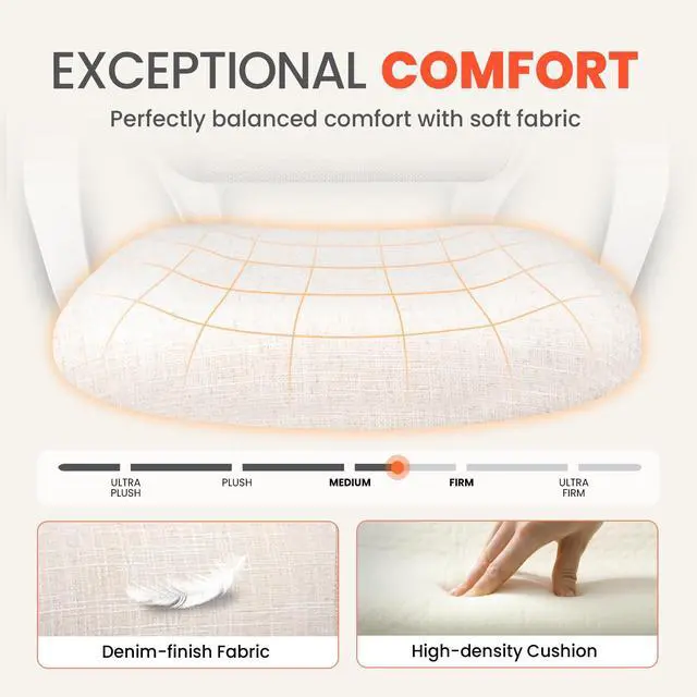 Alt view image 3 of 7 - Office Desk Ergonomic Mesh Computer Chair with Lumbar Support Adjustable Height Swivel Rolling Wheels Comfy Mid Back Task Chair for Home Bedroom Vanity Study (Ivory)