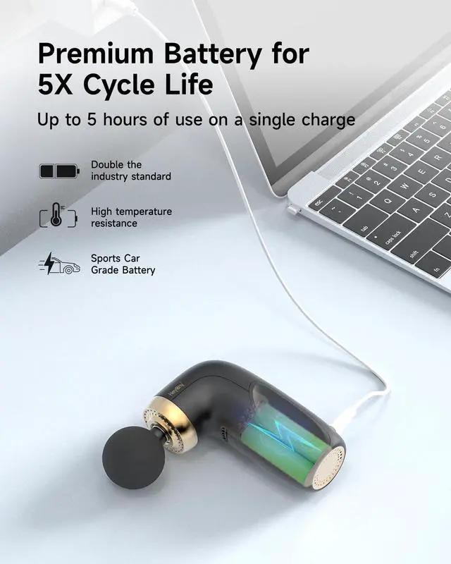 Alt view image 4 of 7 - A1 Super Mini Massage Gun, Percussion Deep Tissues Muscle Massager, Travel Massage Gun, Compact Sports Massager, Portable Handheld Massager for Office Gifts for Him/Her, Home, Athletes(Black)