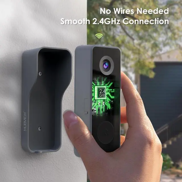 Alt view image 2 of 7 - Wireless Doorbell Camera with Chime, 2K Video Doorbell Wireless with Voice Changer, Motion Detection, Anti-Theft, Night Vision, 2-Way Audio, SD/Cloud Storage, No Subscription