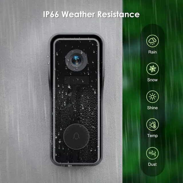 Alt view image 6 of 7 - Wireless Doorbell Camera with Chime, 2K Video Doorbell Wireless with Voice Changer, Motion Detection, Anti-Theft, Night Vision, 2-Way Audio, SD/Cloud Storage, No Subscription