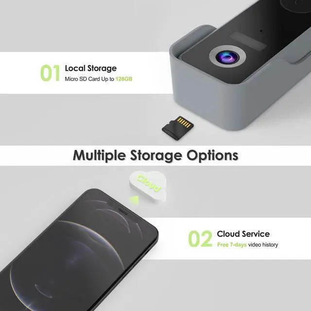 Alt view image 7 of 7 - Wireless Doorbell Camera with Chime, 2K Video Doorbell Wireless with Voice Changer, Motion Detection, Anti-Theft, Night Vision, 2-Way Audio, SD/Cloud Storage, No Subscription