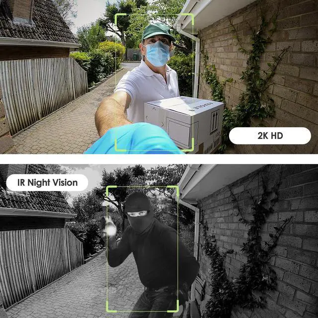 Alt view image 5 of 7 - Wireless Doorbell Camera with Chime, 2K Video Doorbell Wireless with Voice Changer, Motion Detection, Anti-Theft, Night Vision, 2-Way Audio, SD/Cloud Storage, No Subscription