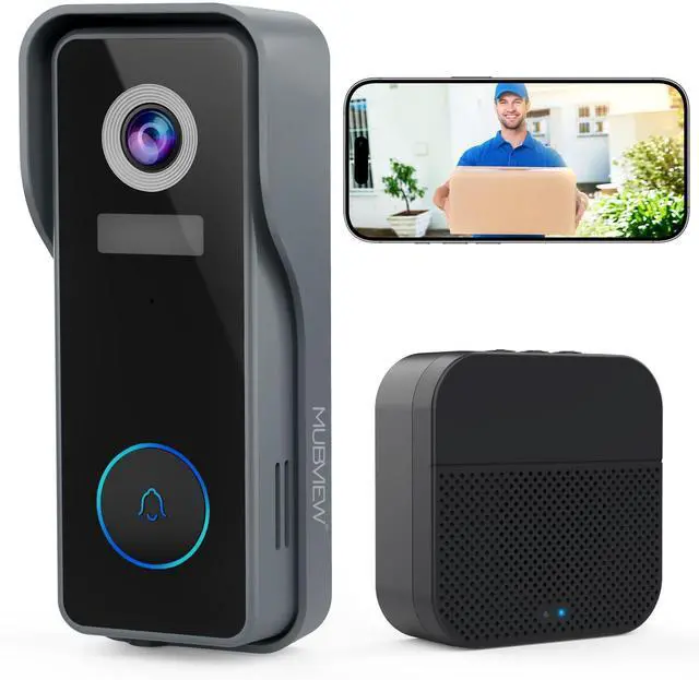 Main image of Wireless Doorbell Camera with Chime, 2K Video Doorbell Wireless with Voice Changer, Motion Detection, Anti-Theft, Night Vision, 2-Way Audio, SD/Cloud Storage, No Subscription