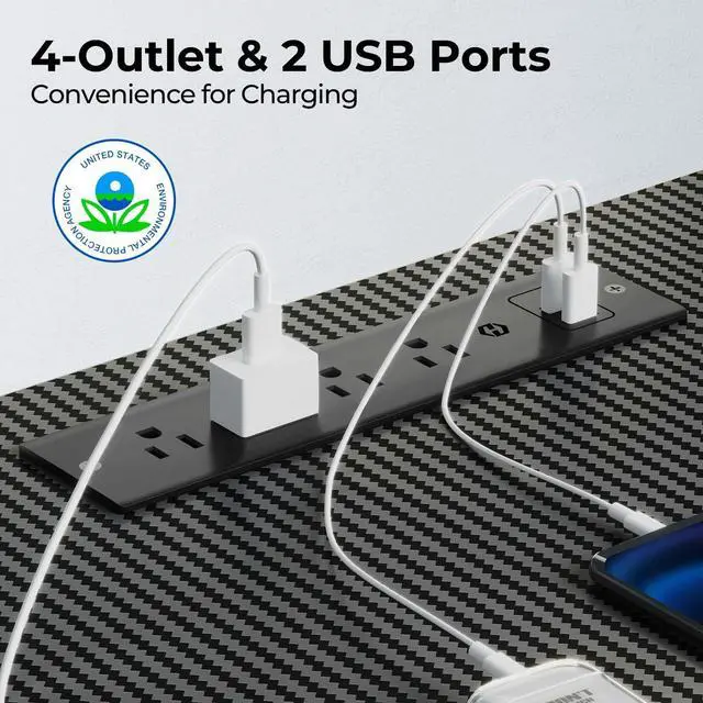 Alt view image 5 of 7 - L Shaped Gaming Desk with LED Lights & Power Outlets, 50.4 Computer Desk with Monitor Stand, Corner Desk with Carbon Fiber Surface, Gaming Table with Hooks, Black