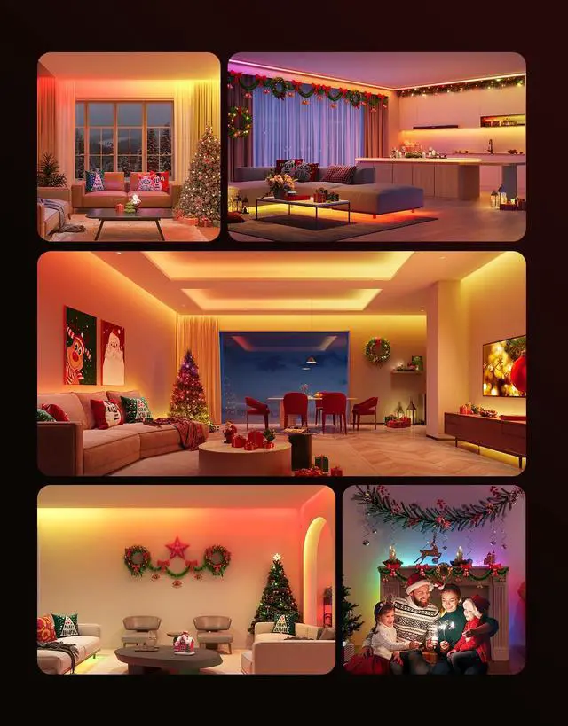 Alt view image 2 of 7 - RGBIC LED Strip Lights, 65.6ft Smart LED Lights for Bedroom, Bluetooth LED Strip Lights APP Control, DIY Multiple Colors on One Line, Color Changing LED Lights for Home Decor, 2 Rolls of 32.8ft