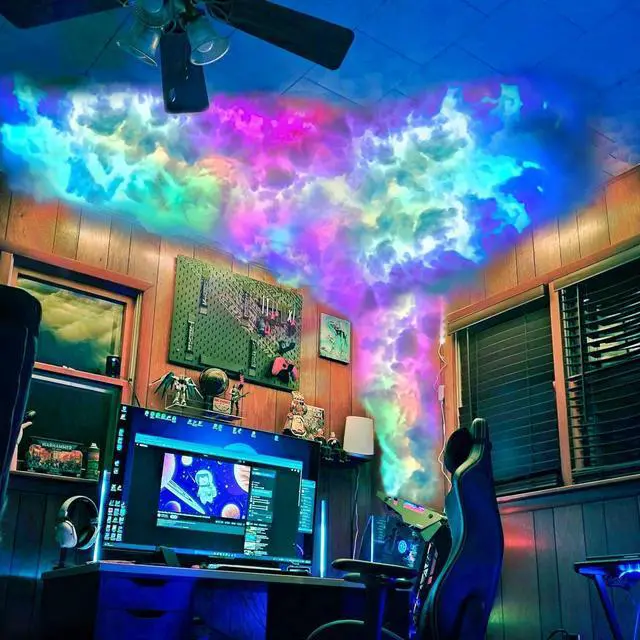 Main image of Cloud LED Lights for Ceiling. 3D Thunder Clouds Light Music Sync LED Storm Cotton Kits with Multicolor Changing Strip. Thundercloud DIY Set for Gaming Room & Basement décor