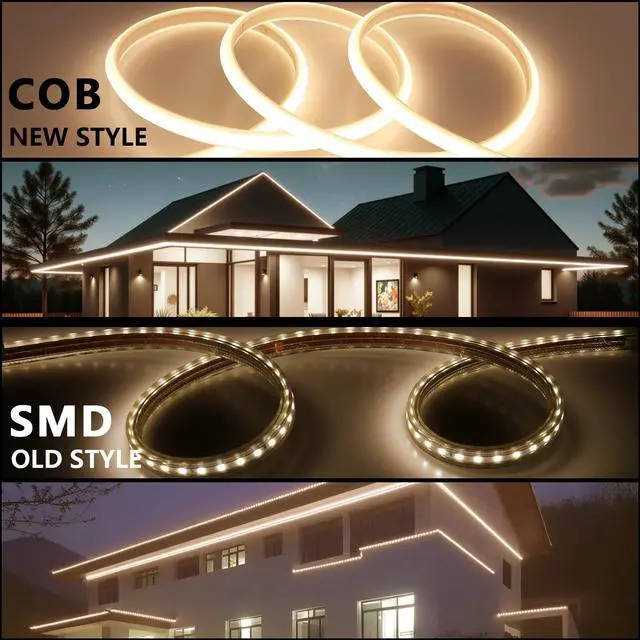 Alt view image 4 of 7 - AC 110V Outdoor COB LED Strip Lights Waterproof 65.6ft 200W