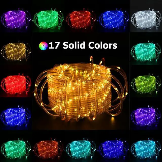 Alt view image 2 of 7 - 100ft Outdoor Rope Light, IP68 Waterproof 25 Color Changing String Lights with 149 Modes, Warm White & RGB LED Multicolor Twinkle Fairy Tube Lights for Indoor & Outside Railing, Balcony, Patio Decor