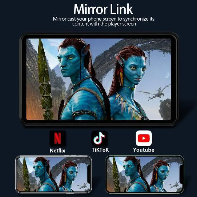 Alt view image 3 of 7 - Wireless Carplay Screen for Car 7" HD Portable Car Stereo Touchscreen with Apple CarPlay and Android Auto with Mirror Link/Backup Camera/Bluetooth/GPS Navigation/AUX for All Vehicles