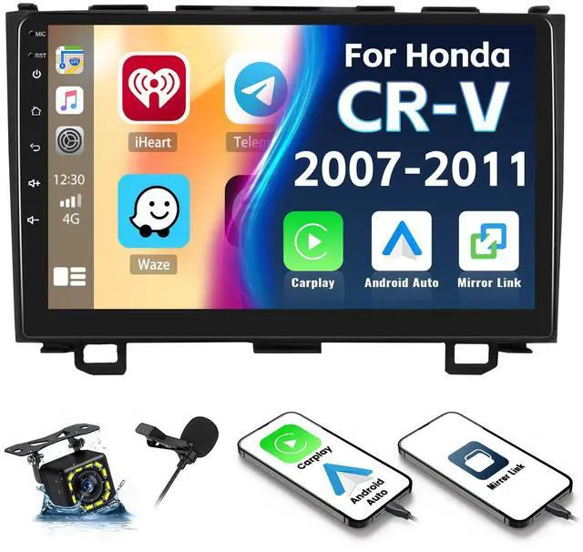 Main image of Car Stereo MP5 Player for Honda CRV 2007-2011 Car Radio with Apple Carplay Android Auto Mirror Link, 9" Touch Screen Radio with Bluetooth Backup Camera FM SWC Dual USB Input