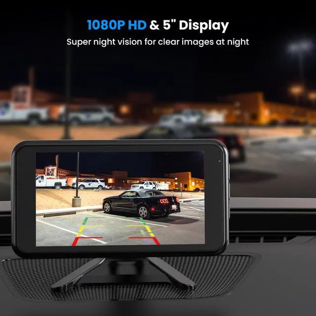 Alt view image 2 of 7 - Wireless Backup Camera for Car Easy Install: No Delay 5" HD 1080P Rear View Camera with Clear Night Vision 2 Channels, IP69K Waterproof Back Up Camera System for Truck, Pickup, SUV, Van - W12