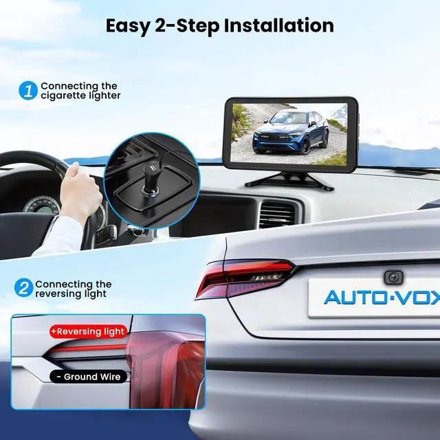 Alt view image 3 of 7 - Wireless Backup Camera for Car Easy Install: No Delay 5" HD 1080P Rear View Camera with Clear Night Vision 2 Channels, IP69K Waterproof Back Up Camera System for Truck, Pickup, SUV, Van - W12