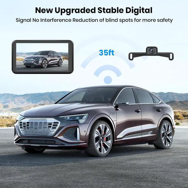 Alt view image 4 of 7 - Wireless Backup Camera for Car Easy Install: No Delay 5" HD 1080P Rear View Camera with Clear Night Vision 2 Channels, IP69K Waterproof Back Up Camera System for Truck, Pickup, SUV, Van - W12