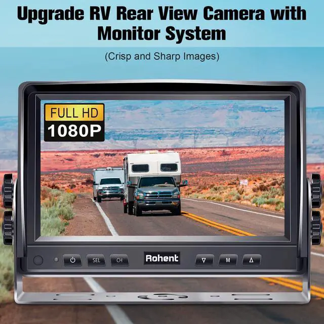 Alt view image 7 of 7 - Dual RV Backup Camera System: 7" Monitor with Split Screen No Lag Easy Installation Plug and Play HD 1080P Rear View Camera Wired Kit IP69 Waterproof IR Crystal Night Vision for Truck Tractor R4