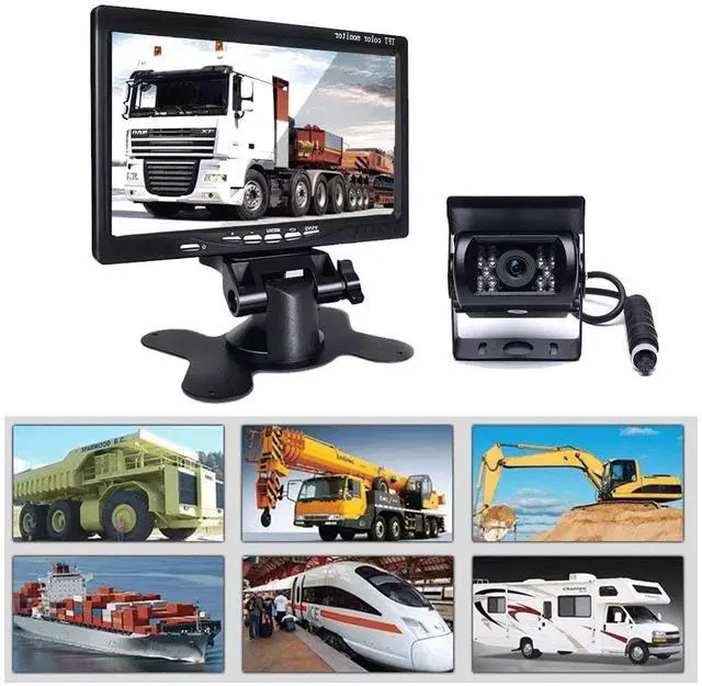 Alt view image 6 of 7 - 7" Backup Camera with Monitor Kit Waterproof Reverse Camera | 18 IR LED Night Vision Rear View Monitor Vehicle Parking System, For RV Bus Trailer Truck (65ft 4-Pin Aviation Video Cable)