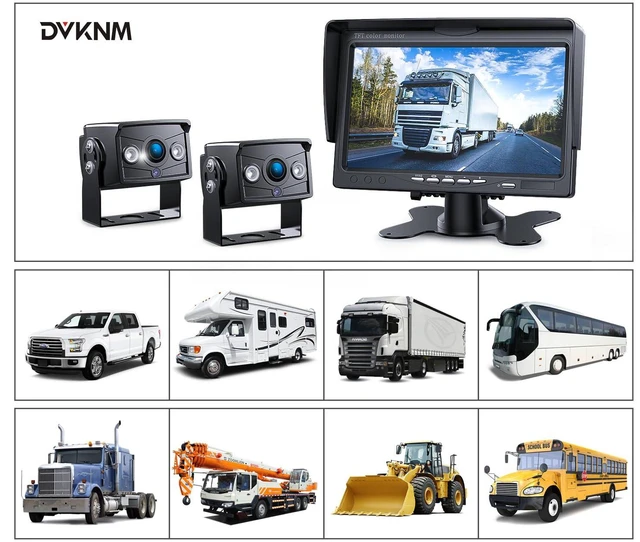 Alt view image 7 of 7 - Wired RV Backup Camera, 7" 1080P IPS Monitor & 2 Rear View Cameras Back Up Camera for Truck RV Trailer Tractor Skid Steer, Reverse Camera for Semi Truck, IP69 Waterproof Night Vision TZ102