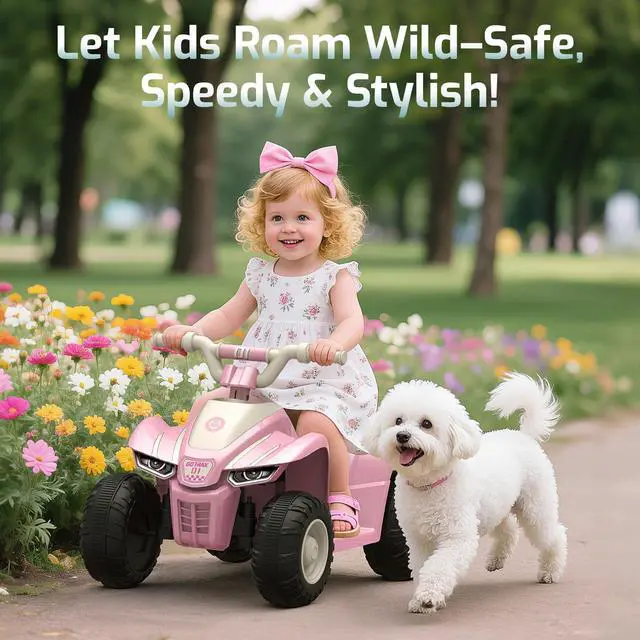 Alt view image 2 of 7 - RT1 Ride on Toys for Toddlers 1.5-4, Safe 12V Lead-acid Battery up to 80 Minutes, Forward/Reverse 2 Gears, Max 1.5MPH Speed&8" Big Tire, Electric Vehicle ATV Car Best Gift for Age1.54 Boy Girl