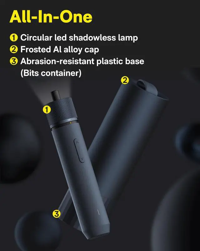 Alt view image 6 of 7 - Electric Screwdriver Rechargeable, 3.6V Cordless Screwdriver Set USB-C, 1/4'' Hex Bits, 3 Torque Settings, 1500mAh Battery, LED Light & 12 S2 Metal Bits for Furniture/Electrical Repairs