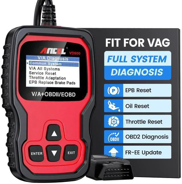 Main image of VD500 OBD2 Scanner Diagnostic Tool for Volkswagen VW Audi Skoda Seat Diagnosis Check Engine Light EPB ABS SRS Code Reader Oil Throttle Position Adaption Brake Pad Reset