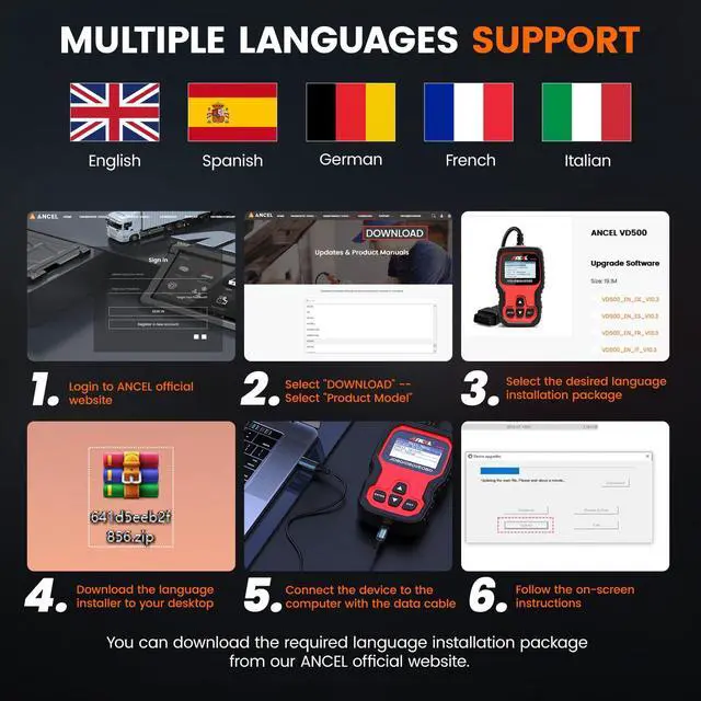 Alt view image 7 of 7 - VD500 OBD2 Scanner Diagnostic Tool for Volkswagen VW Audi Skoda Seat Diagnosis Check Engine Light EPB ABS SRS Code Reader Oil Throttle Position Adaption Brake Pad Reset