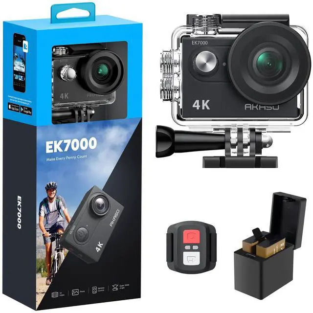 Main image of EK7000 4K30FPS 20MP WiFi Action Camera with EIS Ultra HD 131FT Waterproof Underwater Camera Remote Control 4X Zoom Support External Microphone Black