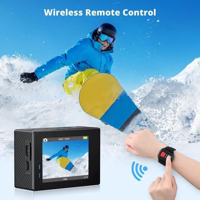 Alt view image 6 of 7 - AKASO Brave 4 Action Camera 4K 30fps with 64GB MicroSD U3 Card Bicycle Helmet Accessories Kit Bundle, 20MP Ultra HD 131FT Waterproof Underwater Camera EIS WiFi Remote Control 5X Zoom Sport Cameras