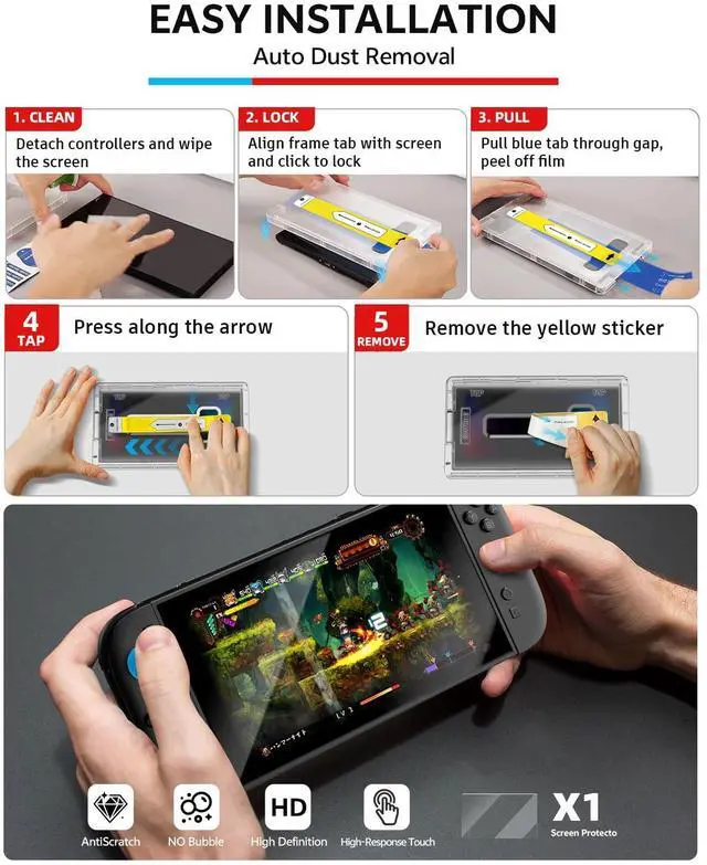Alt view image 6 of 7 - Switch 2 Pro Controllers Accessories Bundle for Nintendo 17-in-1: Carrying Case, Screen Protector, Thumb Grip for Joycon, Dockable Console Protective Cover Shell, Steering Wheel, 2025 Switch2 Game Kit