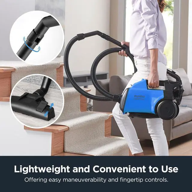 Alt view image 2 of 7 - Bagged Canister Vacuum Cleaner, 3670H w/ 2bags, 3670h-blue