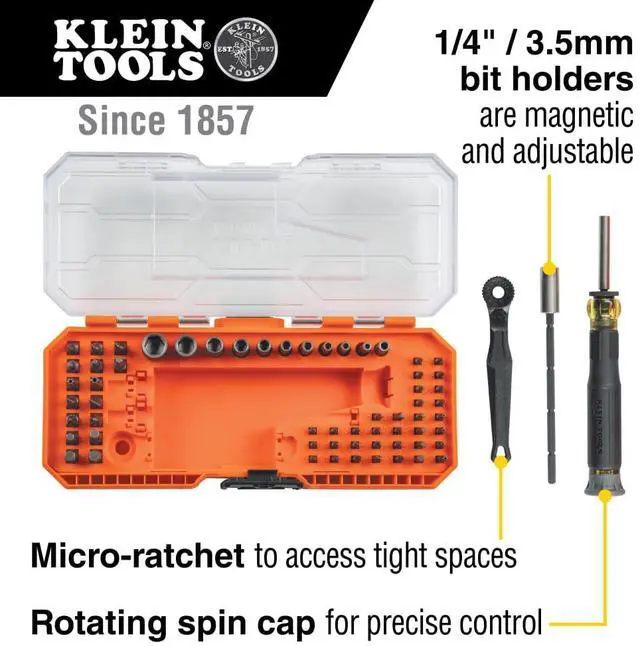 Alt view image 2 of 7 - 64-Piece Micro-Ratchet Bit Precision Driver Set with Modular Case, Magnetic, Precision, Standard Bits and Nut Drivers