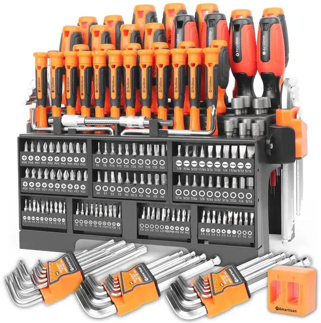Main image of 175-piece Magnetic Screwdrivers Set Plastic Racking, DIY Tools Set Tools for Men Tools Gift, Includs Precision screwdriver, Magnetizer, Key Set, Nut Driver and Bit Set